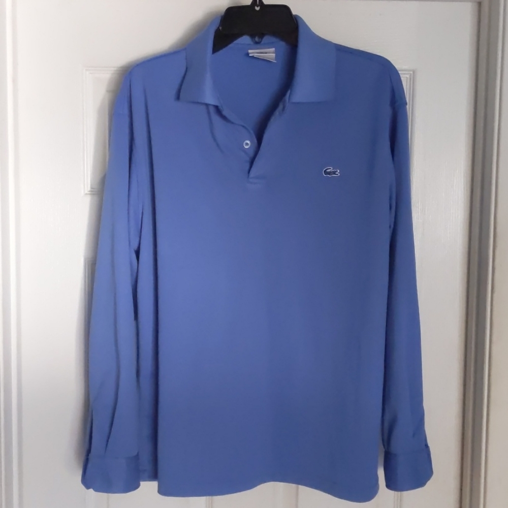 Lacoste Blue Long Sleeve Polo, Large